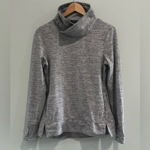 Gray blend Cowl neck athletic top.